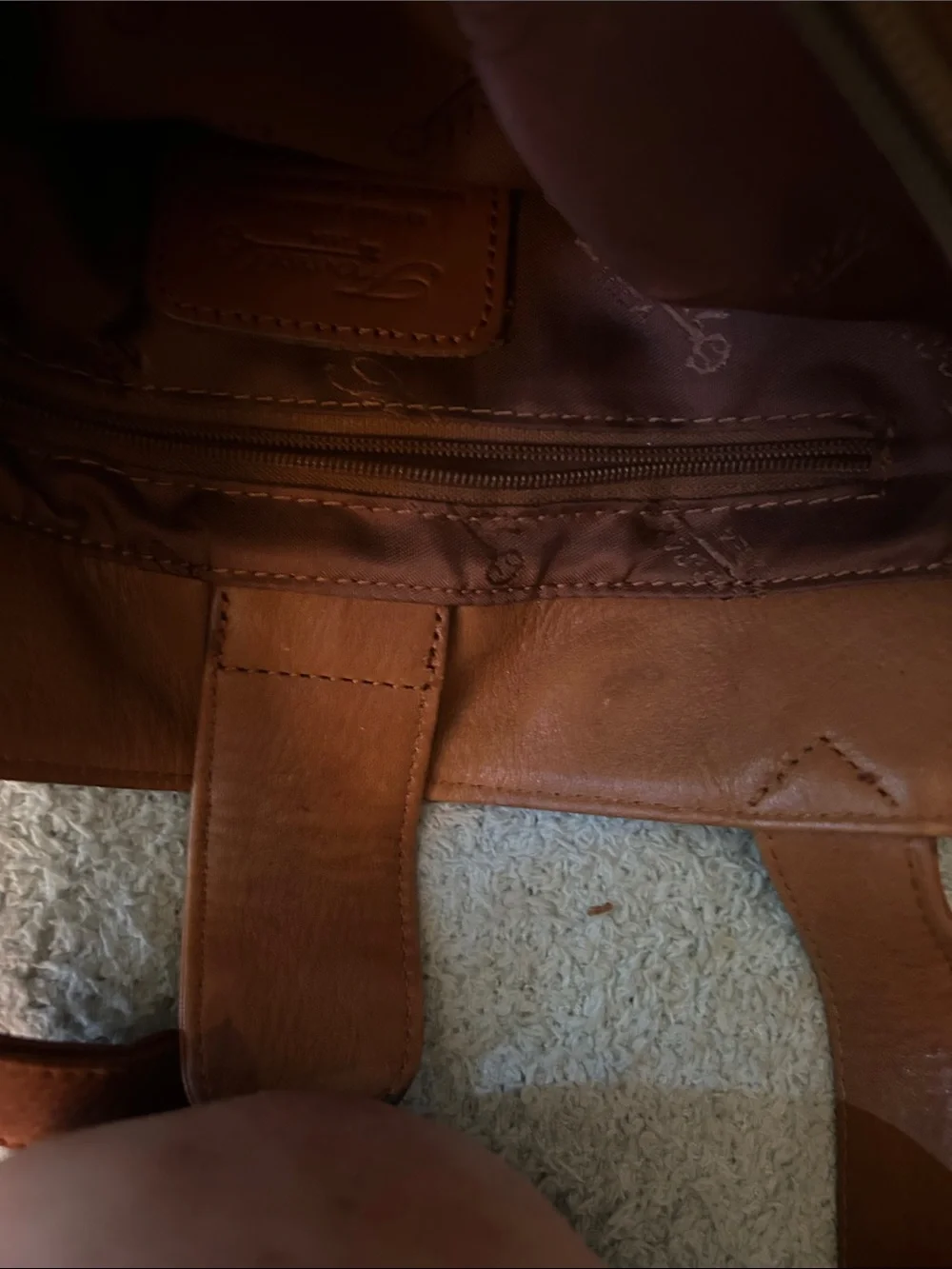 Classic Tan Leather Shoulder Bag By Fossil